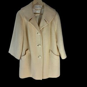 Betty‎ Rose 1960's Vintage Cream Textured Coat Sz XL